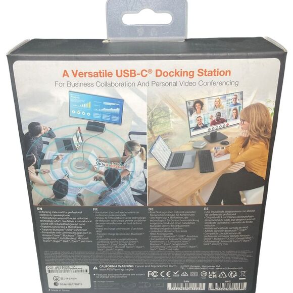 USB‑C Hub 8‑in‑1 4K Dock with Speakerphone, Ethernet, PD – j5create JCDS335 New - Picture 2 of 10